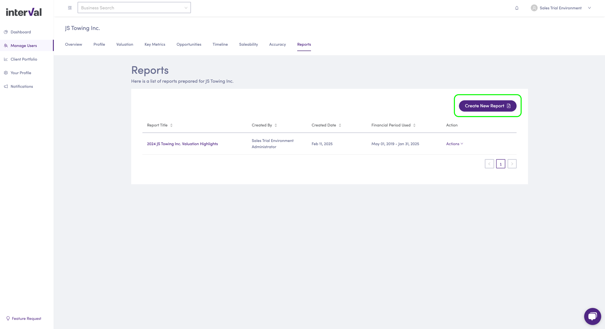 How do I create a report for my client?